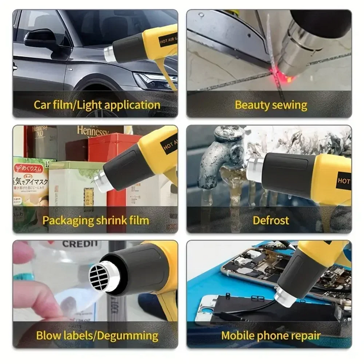 Heat Gun 1600W Handheld Industrial Grade Two Temperature