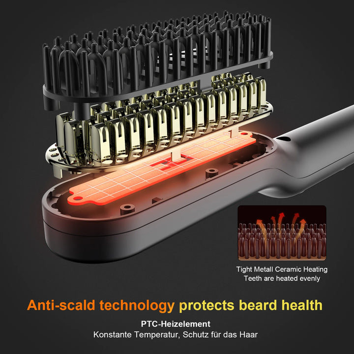 Mr. Beard Hair Straightening Brush Hot Heated Comb Men Beard Multifunctional