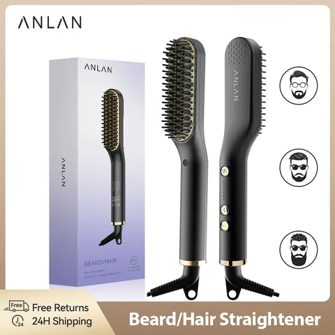 Mr. Beard Hair Straightening Brush Hot Heated Comb Men Beard Multifunctional